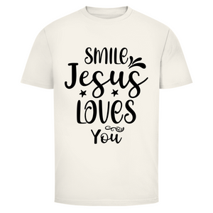 Herren T-Shirt smile jesus loves you