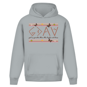 Oversize Hoodie Ohne Kordel god is greater than the highs and lows