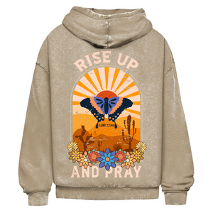 Oversize Washed Hoodie rise up and pray