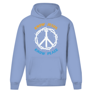 Oversize Hoodie Ohne Kordel know jesus know peace
