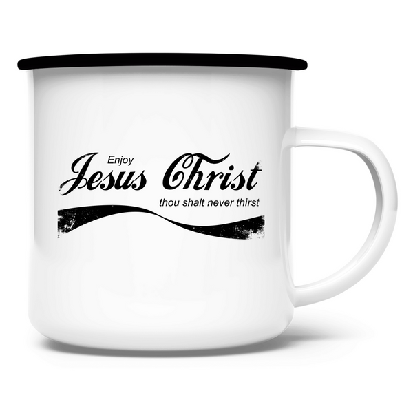 Emaille Tasse enjoy jesus christ