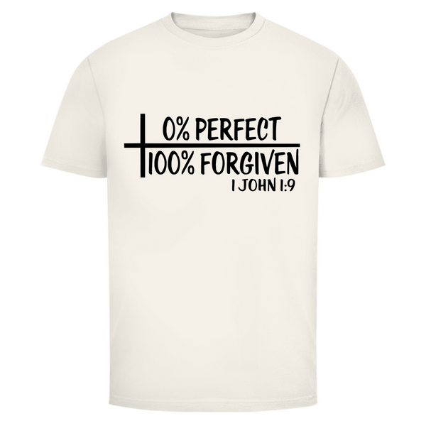 Herren T-Shirt 0% perfect 100% forgiven 1 john 1:9