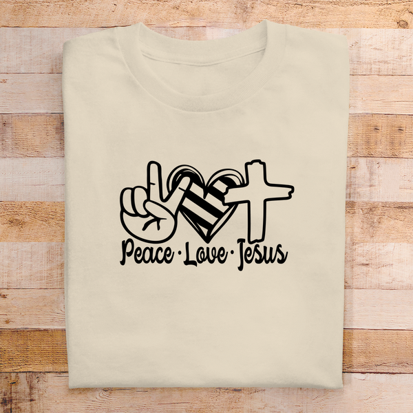 Herren T-Shirt peace love jesus