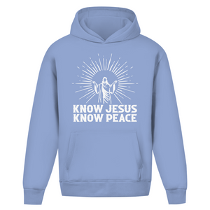 Oversize Hoodie Ohne Kordel know jesus know peace