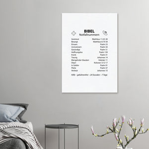 bibel notfallnummern Leinwandbild