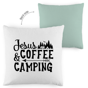 Kopfkissen zweifarbig jesus coffee camping