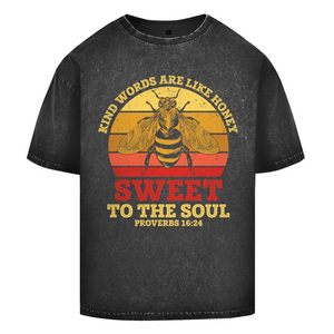 Oversize Washed T-Shirt kind words are like honey proverbs 16:24
