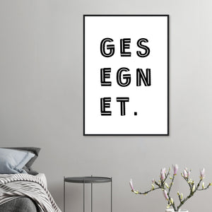 gesegnet Poster mit Holzrahmen