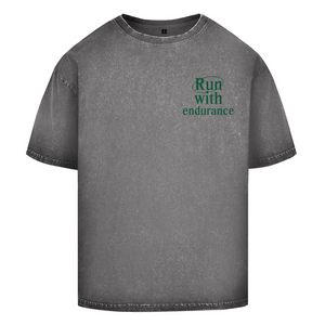 Oversize Washed T-Shirt run with endurance hebrews 12:1