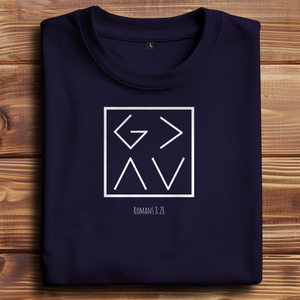 Oversize T-Shirt god is greater romans 8:28