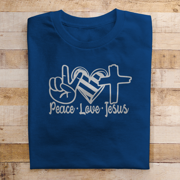 Herren T-Shirt peace love jesus