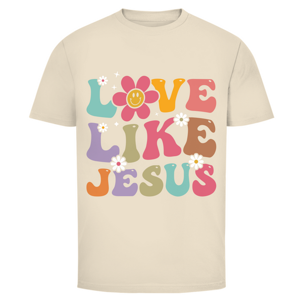 Herren T-Shirt love like jesus retro