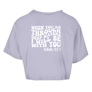 Damen Oversize Crop Top then you god through deep waters