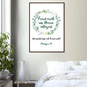 Freut euch Philipper 44 Poster mit Holzrahmen