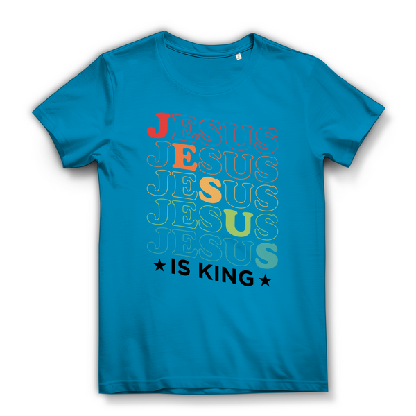 Damen Bio T-Shirt jesus is king retro