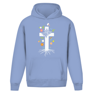 Oversize Hoodie Ohne Kordel kreuz roots
