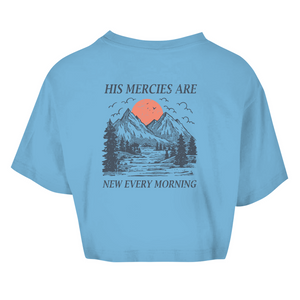 Damen Oversize Crop Top his marcies are new every morning