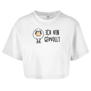 Damen Oversize Crop Top ich bin gewollt