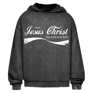 Oversize Washed Hoodie enjoy jesus christ