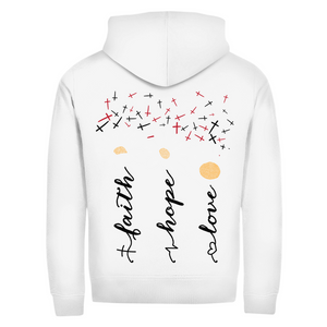 Zipper Hoodie faith hope love blumen