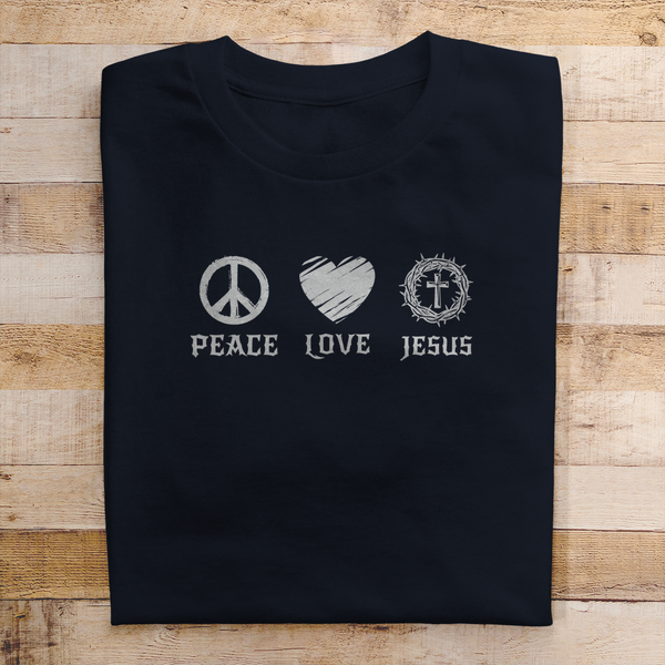 Herren T-Shirt peace love jesus