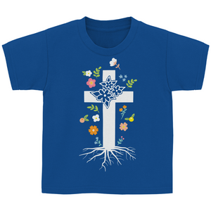 Kinder T-Shirt Kreuz Blumen