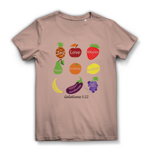 Damen Bio T-Shirt Joy Love Patience galatians 5:22