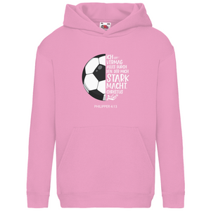 Kinder Hoodie stark macht fußballer philipper 4.13