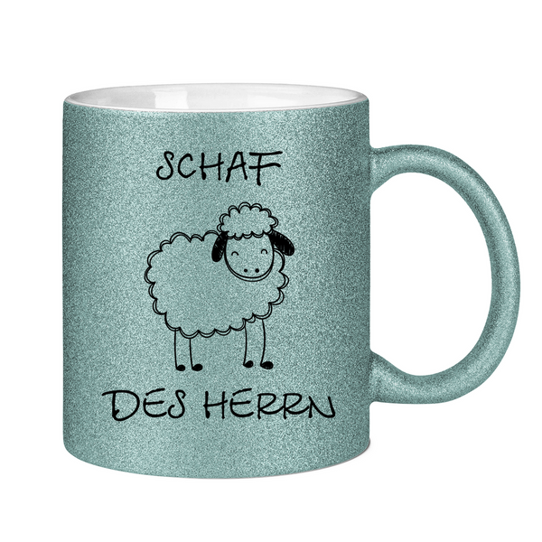 Glitzertasse schaf des herrn