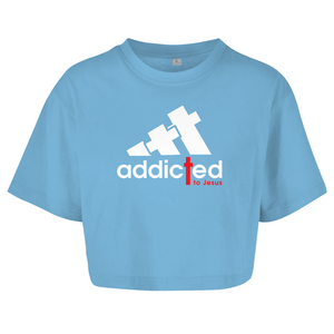 Damen Oversize Crop Top addicted to jesus