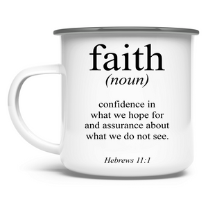 Emaille Tasse faith definition