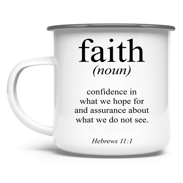 Emaille Tasse faith definition