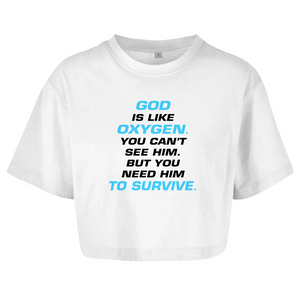 Damen Oversize Crop Topgod is like oxygen