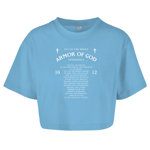 Damen Oversize Crop Top armor of god ephesians 6