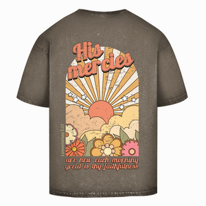 Oversize Washed T-Shirt great is thy faithfulness lamentations 3:23