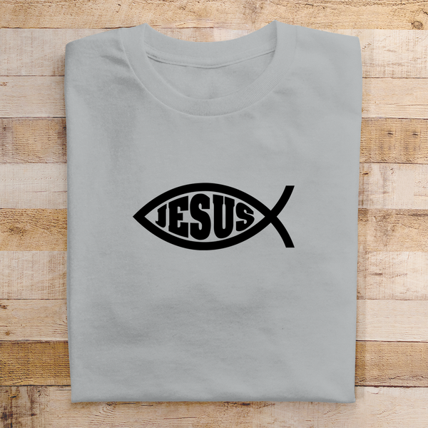 Herren T-Shirt fisch symbol ICHTHYS Jesus