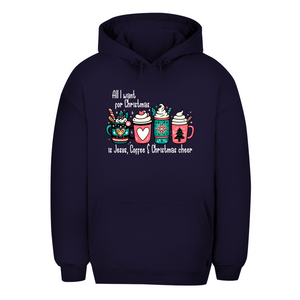 Unisex Oversize Hoodie all i want for christmas is jesus coffee