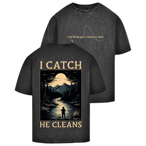 Oversize Washed T-Shirt i catch he cleans mark 1:17