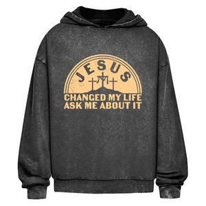 Oversize Washed Hoodie jesus chaged my life