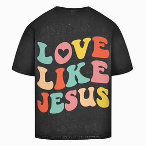 Oversize Washed T-Shirt love like jesus retro