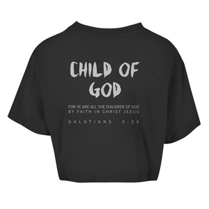 Damen Oversize Crop Top child of god galatians 3:26