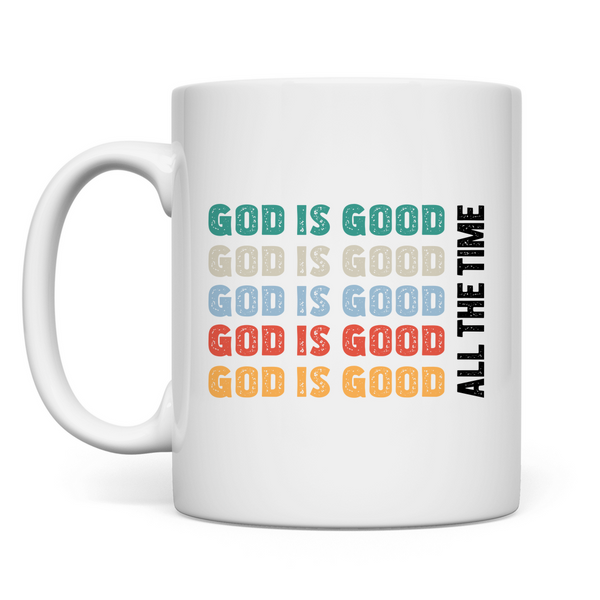 Tasse god is good schriftzug