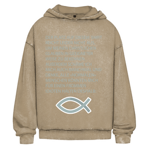 Oversize Washed Hoodie ICHTHYS spruch