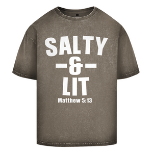 Oversize Washed T-Shirt salty and lit matthew 5:13