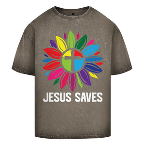 Oversize Washed T-Shirt jesus saves