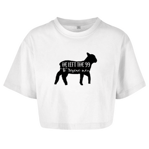 Damen Oversize Crop Top he left the 99