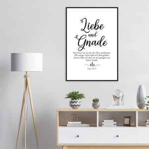 liebe und gnade josua 24,15 Poster mit Holzrahmen