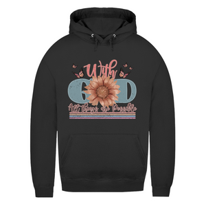 Damen Hoodie with god all things are possible