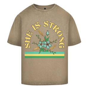 Oversize Washed T-Shirt she is strong