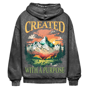 Oversize Washed Hoodie created with a purpose ephesians 2:10